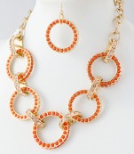 Beaded Hoop Link Necklace