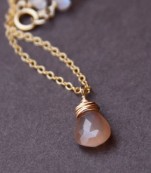 Peach Moonstone Gemstone Necklace