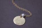 Gold Shell Necklace With Saltwater Pearl