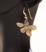 Gold Apatite Flower Earrings