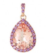 Rose Gold Morganite Amethyst Pendant