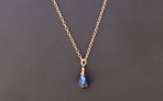 Gold Blue Sapphire Necklace