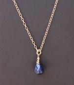 Gold Blue Sapphire Necklace