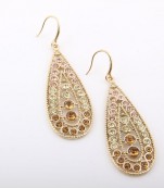 Gold Tone Rhinestone Earrings