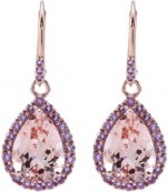 14K Rose Gold Morganite and Amethyst Earrings