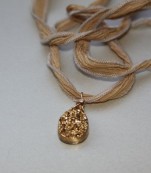 Glam Silk Druzy Necklace / Bracelet – Beige