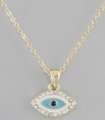 Small Gold Tone Evil Eye Necklace