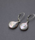 Sterling Silver Freshwater Coin Earrings
