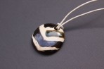 Tribal Print Metallic White Leather Necklace