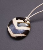 Tribal Print Metallic White Leather Necklace