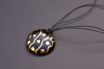 Black Tribal Print Leather Necklace