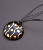 Black Tribal Print Leather Necklace
