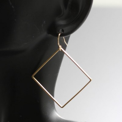 handmade silver square earrings