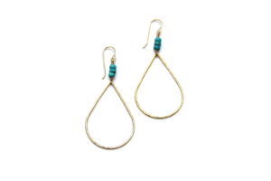 gold turquoise earrings