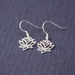 Silver Lotus Earrings