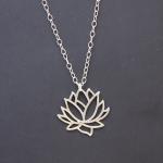 Silver Lotus Flower Necklace