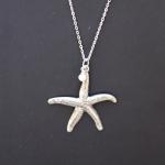 Silver Starfish Pearl Accent Necklace