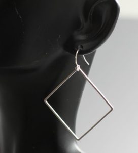 handmade silver square earrings