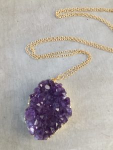 gold amethyst necklace