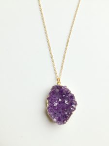 handmade amethyst gold necklace