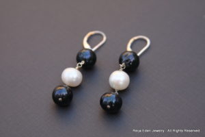 handmade pearl earrings - sterling silver