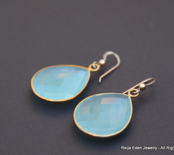 chalcedony gemstone earrings