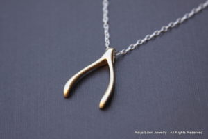 handmade wishbone necklace