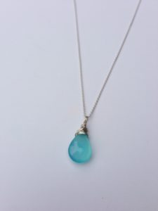 ligh blue chalcedony necklace