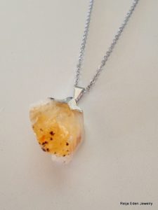 rough cut citrine necklace