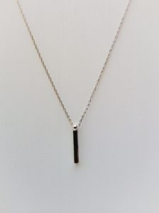 silver bar necklace vertical