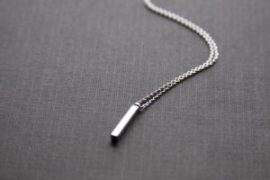 vertical silver bar necklace