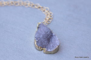 amethyst druzy necklace