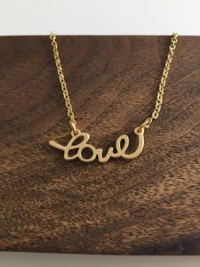 gold love necklace