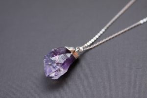 silver amethyst necklace