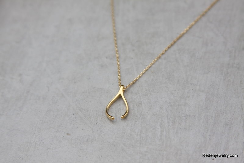 gold wishbone necklace