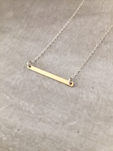 thin gold bar necklace