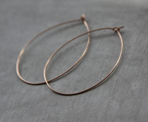 handmade rose gold hoop earrings