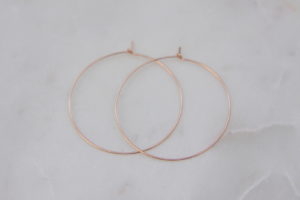 thin rose gold hoops