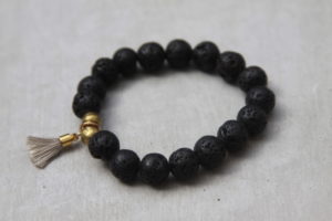 black lava bead bracelet