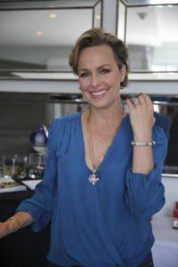 actress Melora Harding wearing reija eden jewelry amazonite bracelet