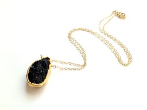 gold plated lava bead necklace