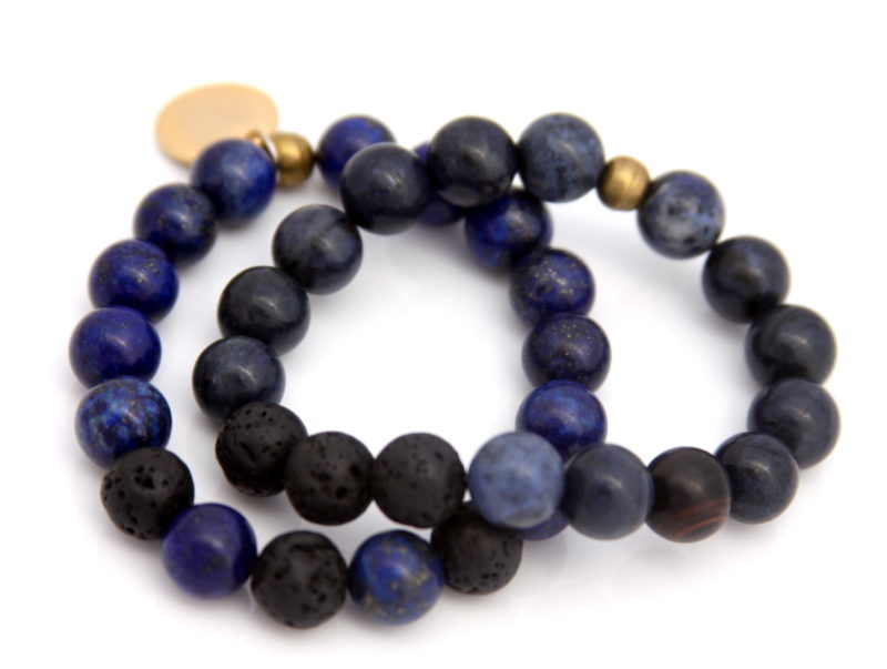 blue gemstone bracelet set