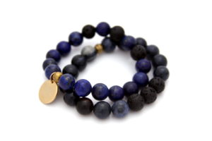 lapis gemstone bracelet set