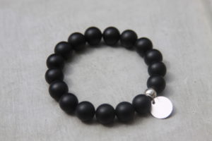 black matte beaded bracelet