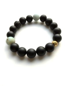 matte onyx gemstone bracelet - essential oil diffuser bracelet
