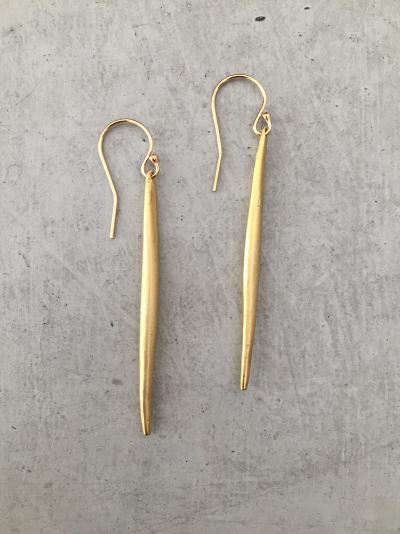 handmade gold spike earrings