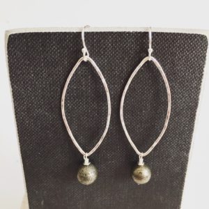 pyrite silver earrings