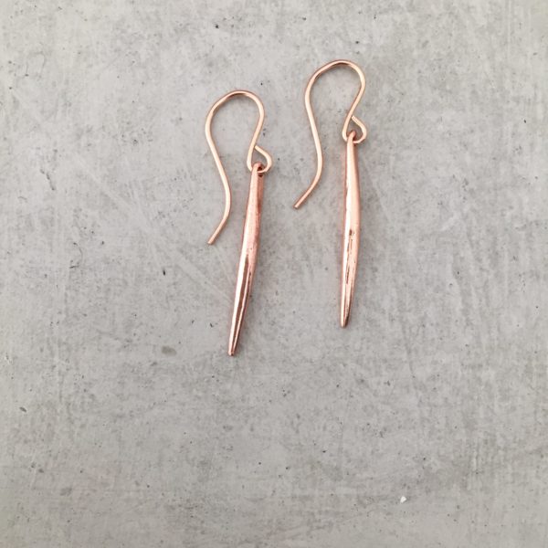 small rose gold spike earrings