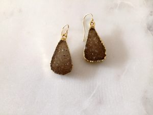 gold druzy earrings