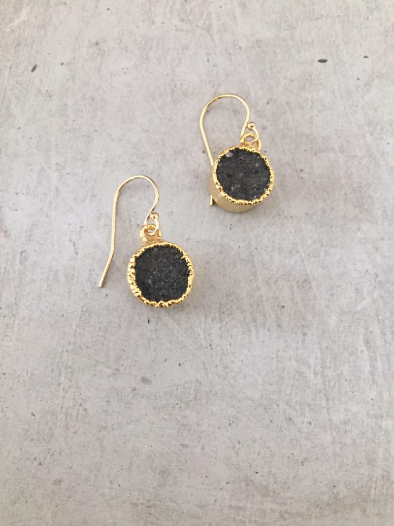 handmade small druzy earrings